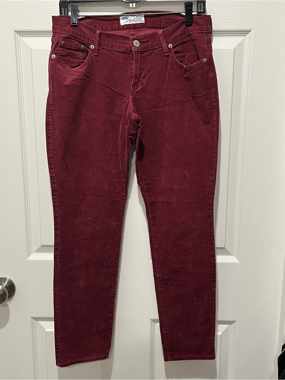 Red Velvet Corduroy Skinny Pants